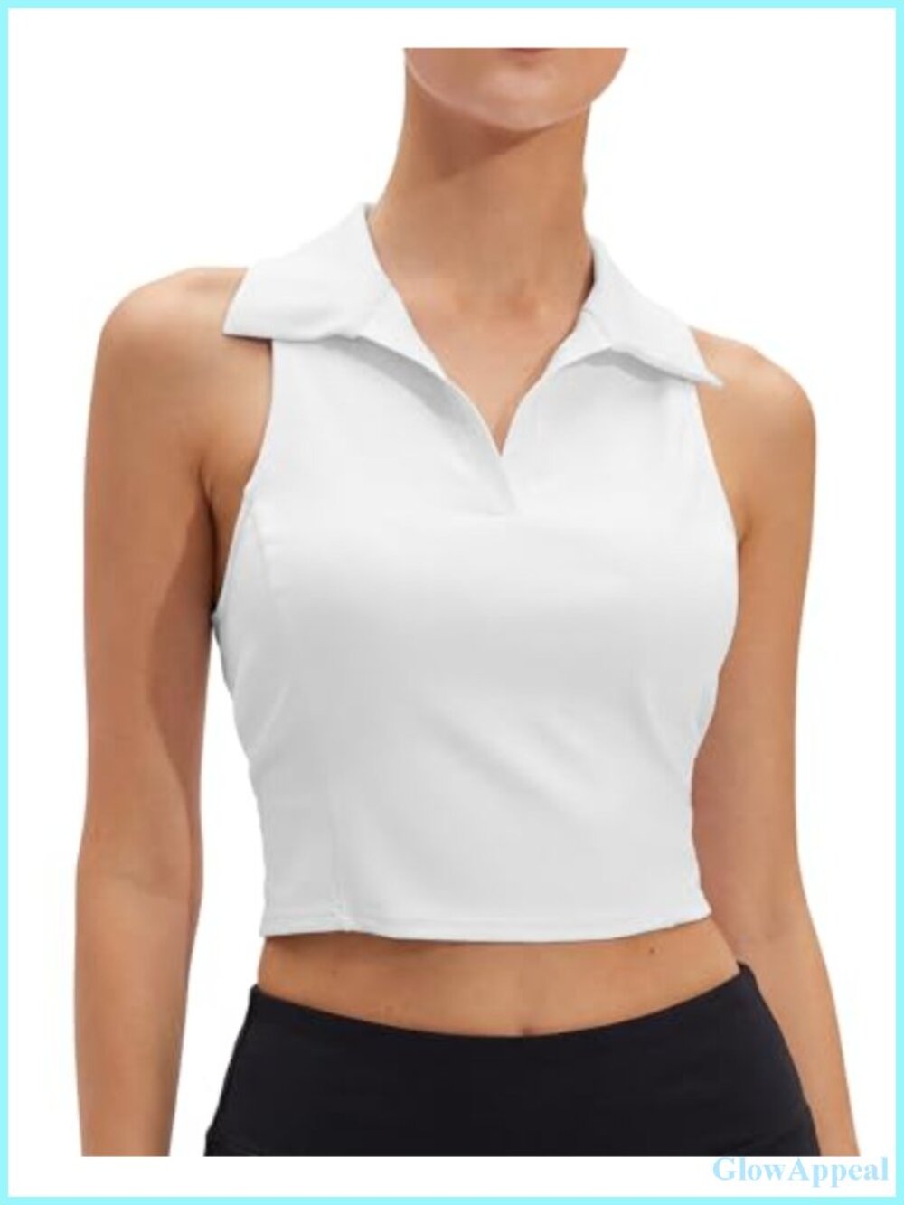 Sleeveless Golf Polo Shirt UPF50 Quick Dry Cropped Tank Top